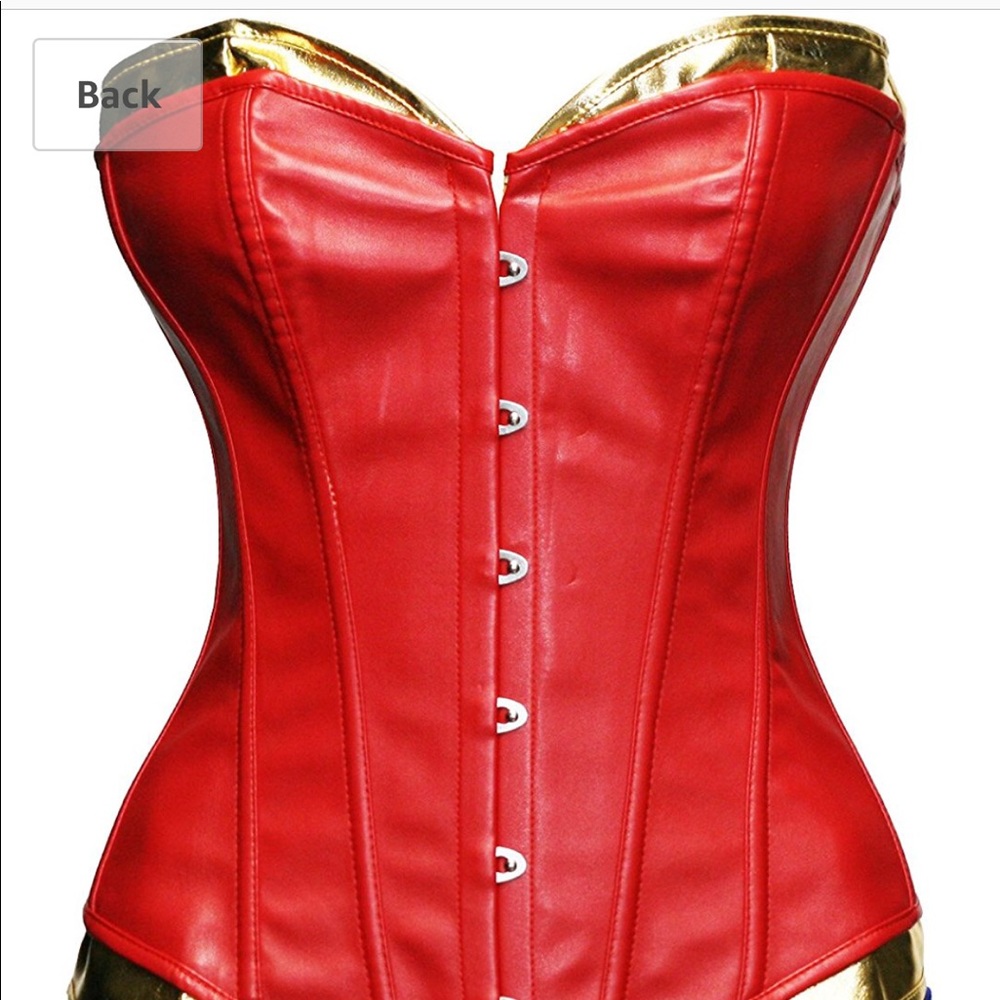 Red and Gold Corset Top